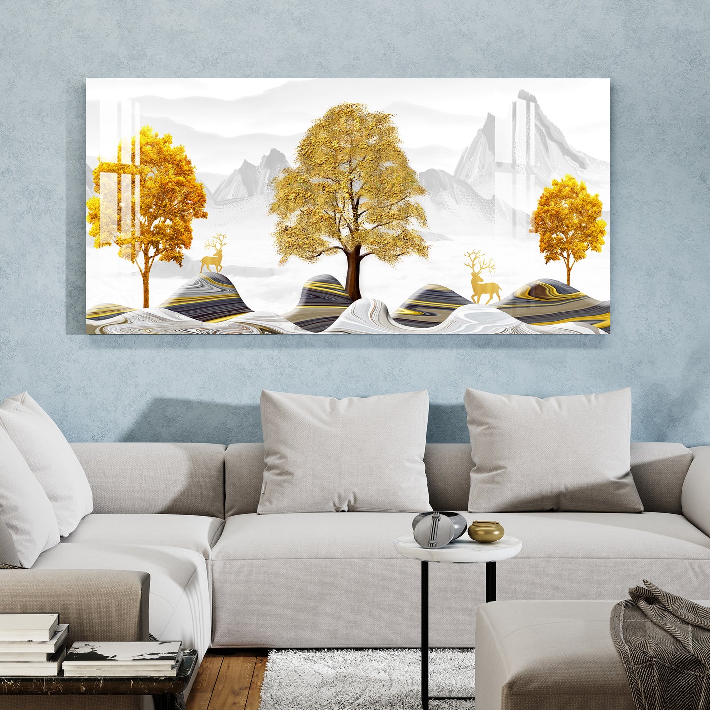 Golden Amaze Acrylic Wall Art