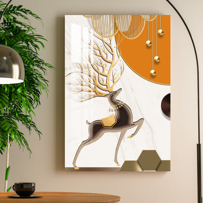 Ornated Deer Acrylic Wall Art