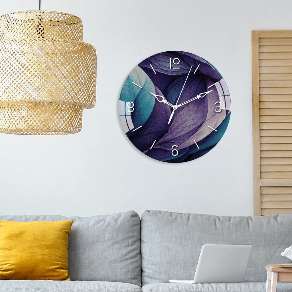 Light Blue Night Printed Acrylic Wall Clock