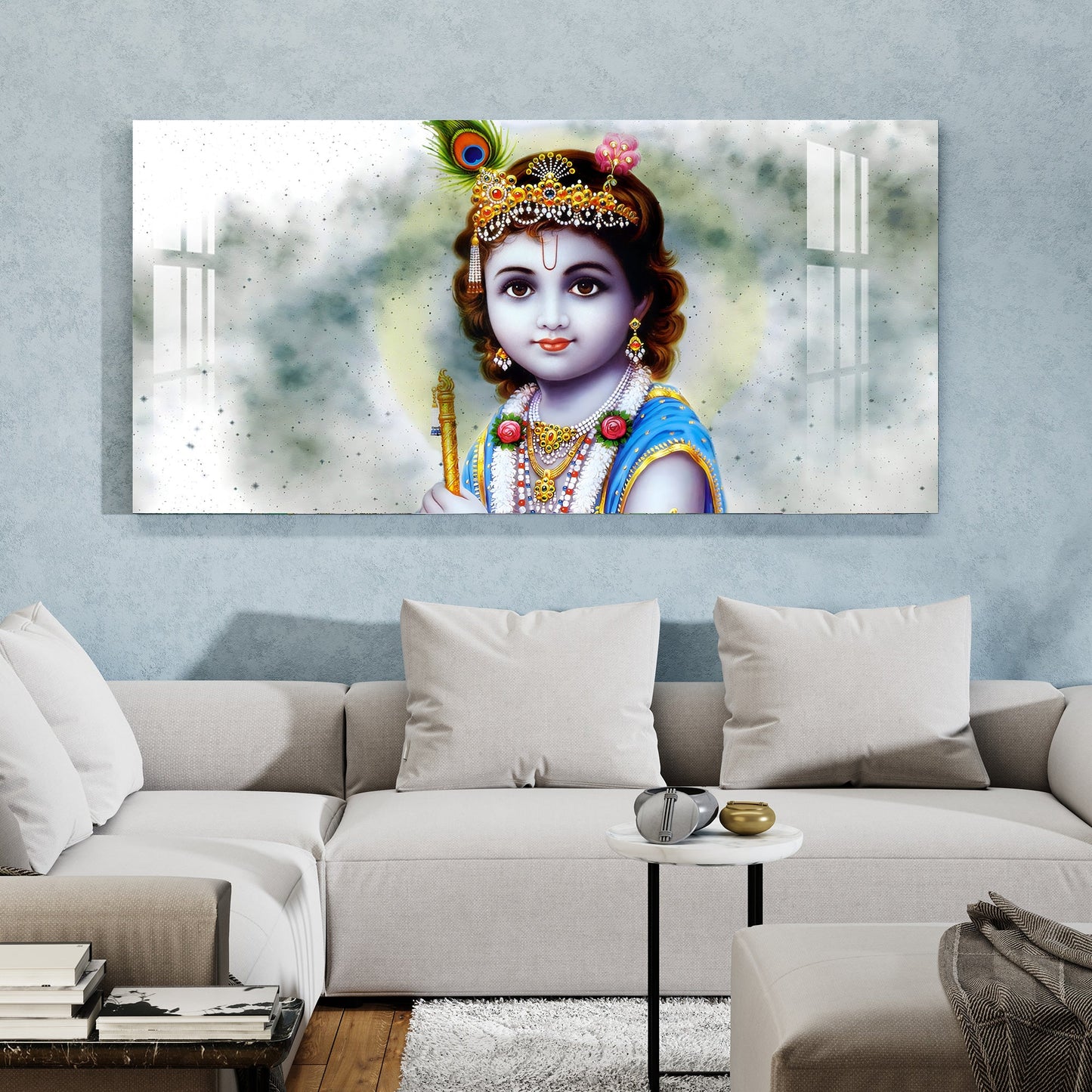 Bal Shree Krishna Acrylic Wall Art - 35.5X17.4 Inch / 3MM