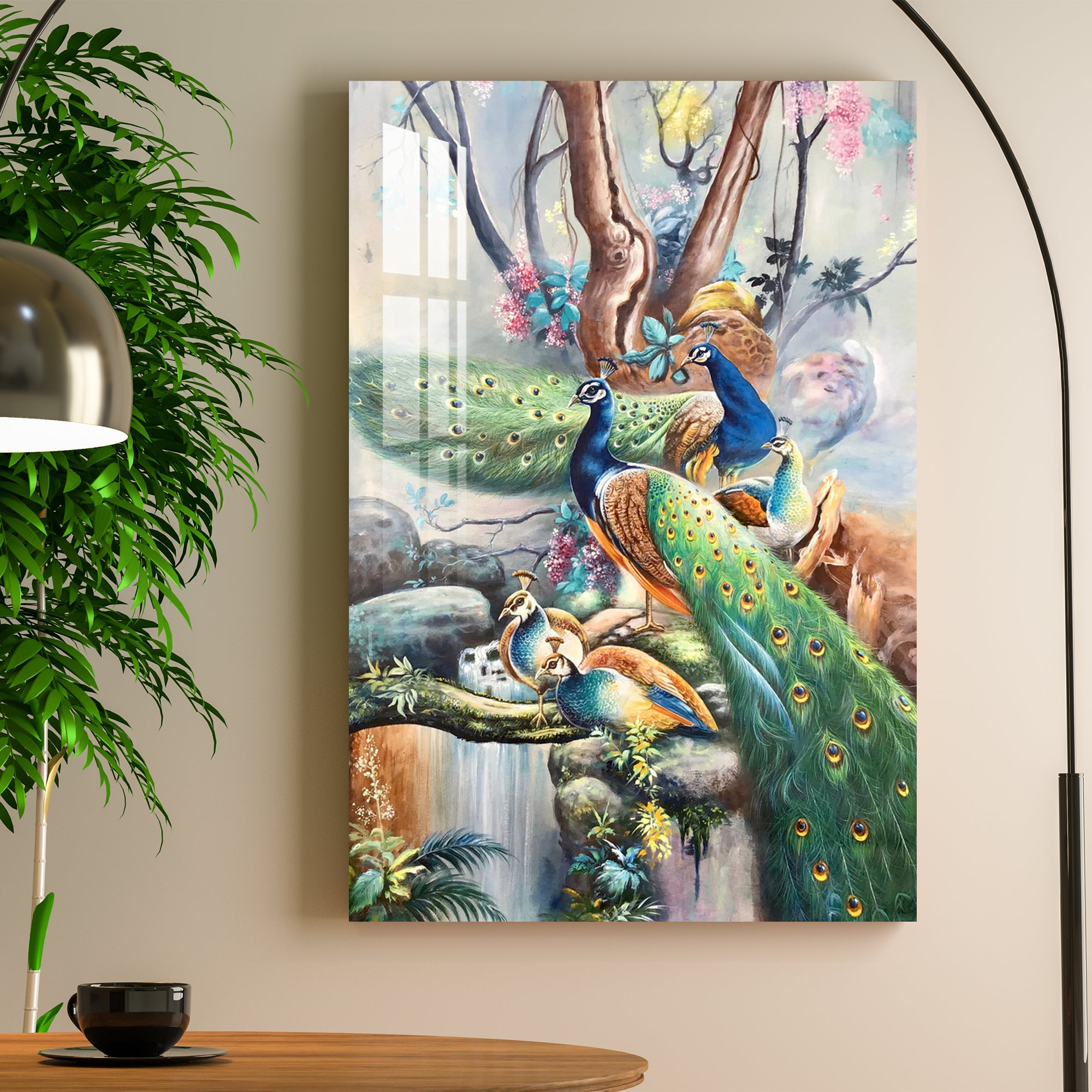 Peacock Family Acrylic Wall Art