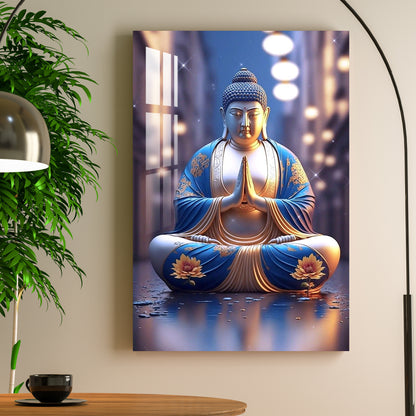 Worshiping Buddha Acrylic Wall Art