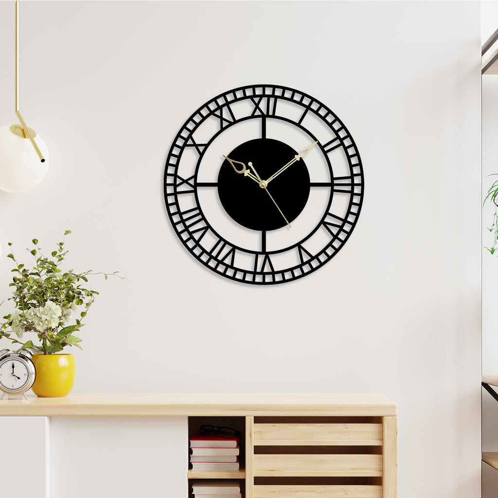 Elegant Simple Roman Metal Wall Clock
