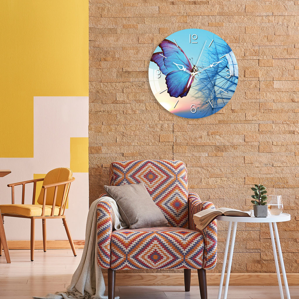 Attractive Butterfly Printed Wall Clock