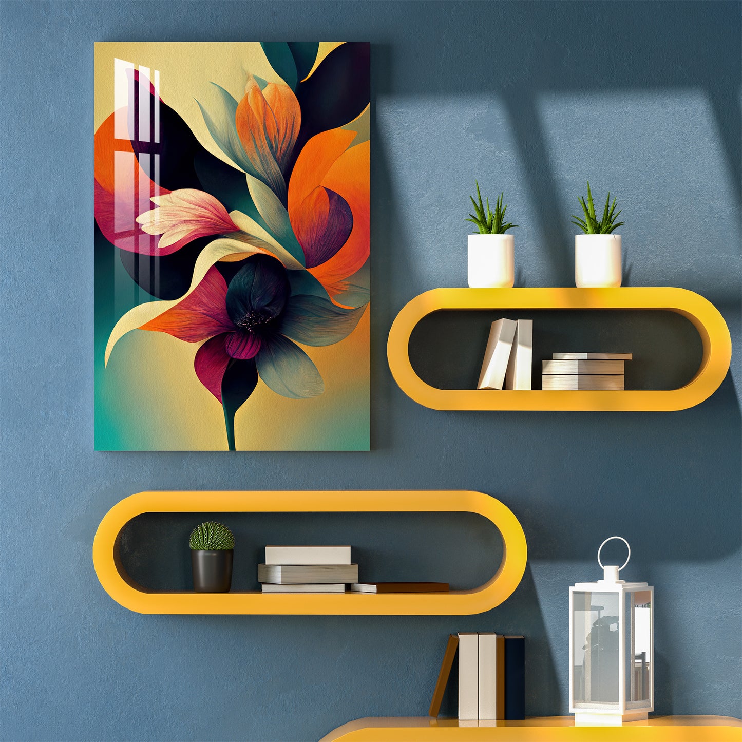 Colorful Glowing Flower Acrylic Wall Art