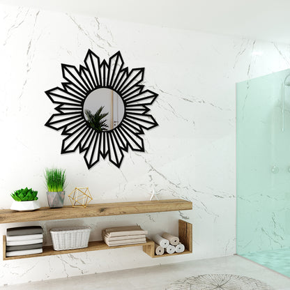 Flower Shaped Metal Wall Mirror