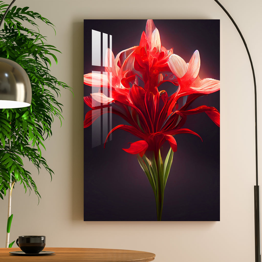 Red African Lily Acrylic Wall Art