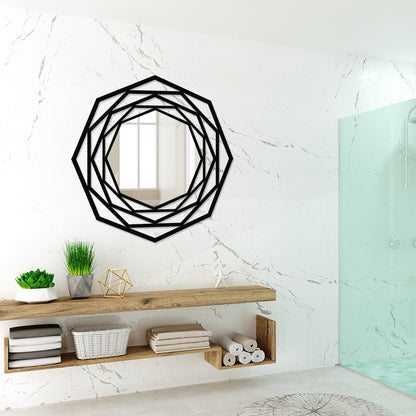 Octagonal Shaped Metal Wall Mirror