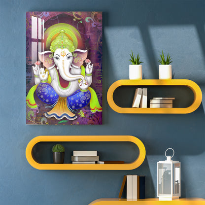 Colorful Lord Ganesh Acrylic Wall Art