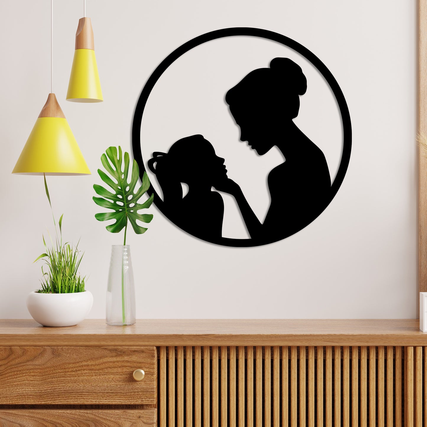 Mother & Daughter Metal Wall Art