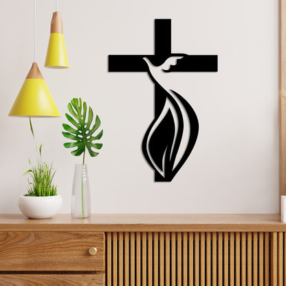 Christian Cross Metal Wall Art