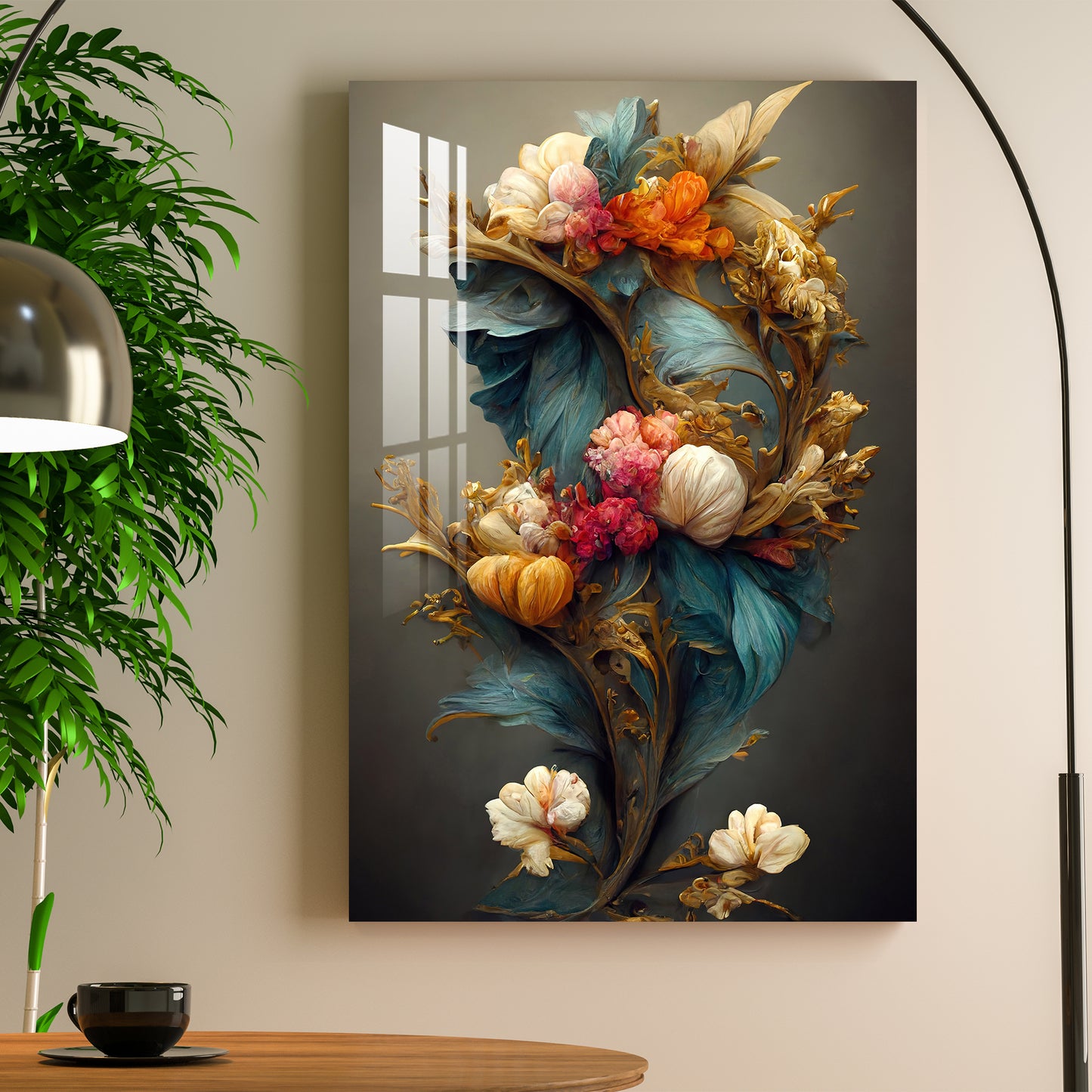 Vintage Vibe Flowers Acrylic Wall Art