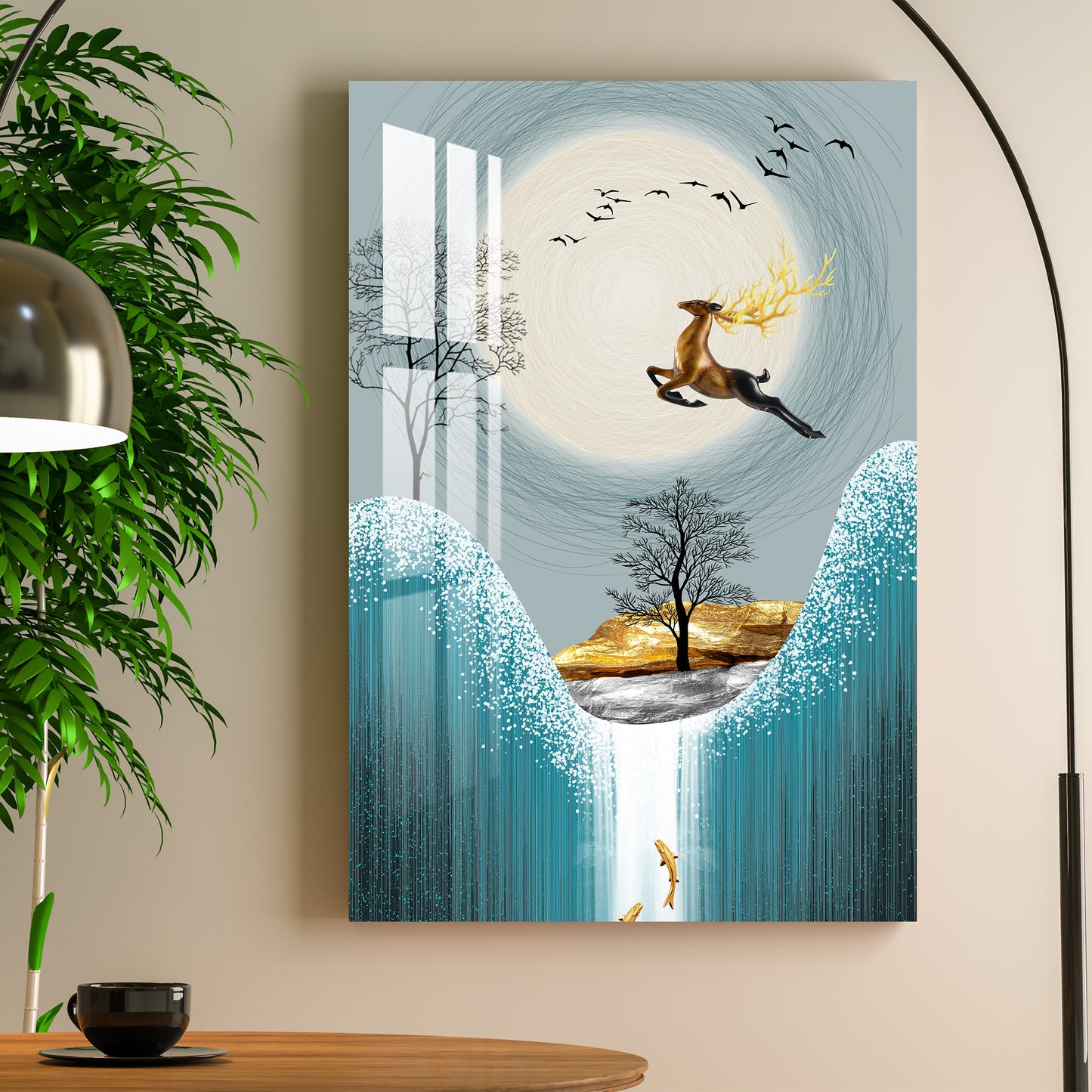 Jumping Deer Acrylic Wall Art