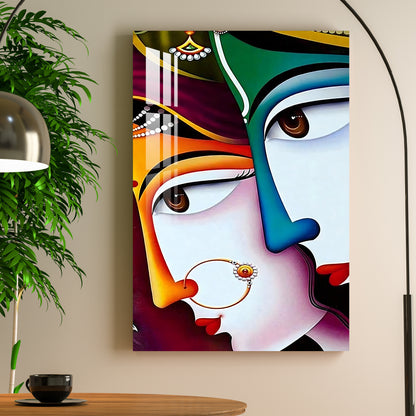 Face of Radha Krishna Acrylic Wall Art