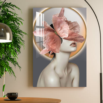 Flower Butterfly Girl Acrylic Wall Art