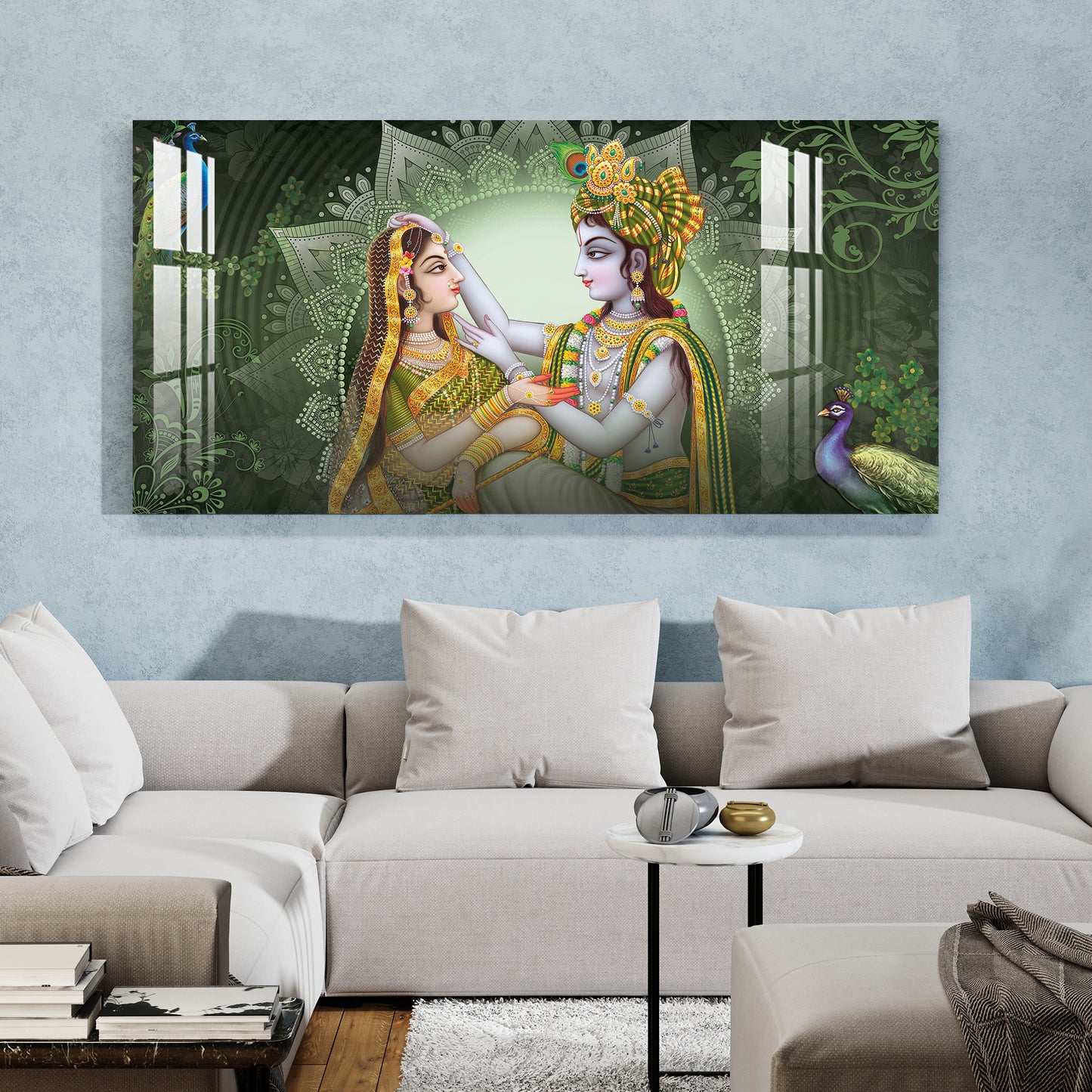 Sitting Radha Krishna Acrylic Wall Art