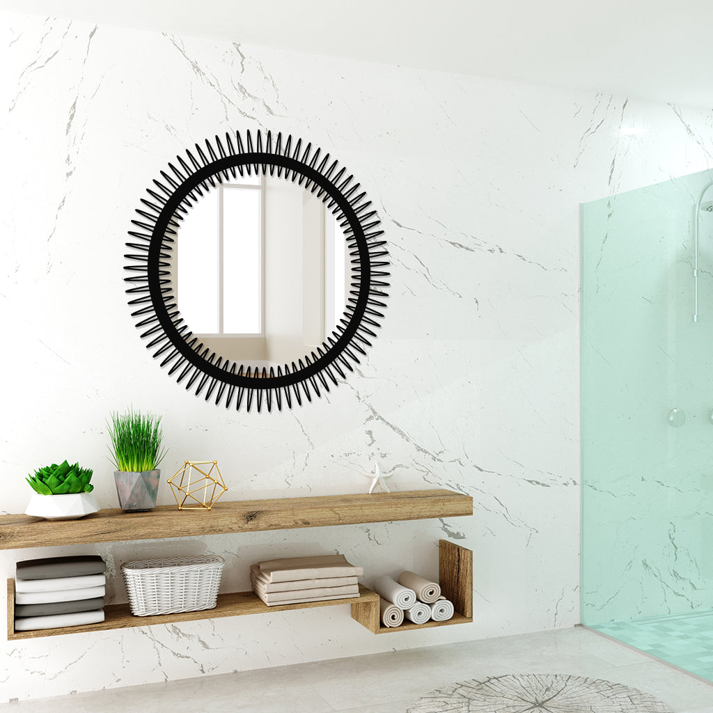 Contemporary Round Metal Wall Mirror