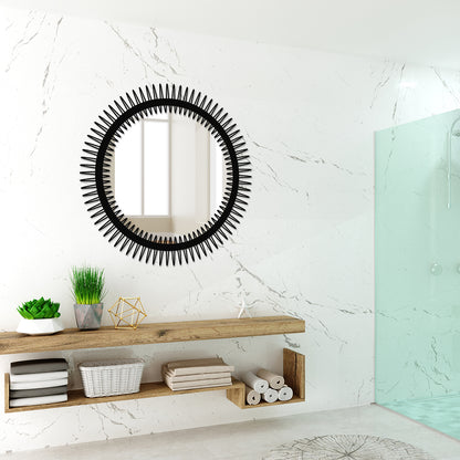 Contemporary Round Metal Wall Mirror