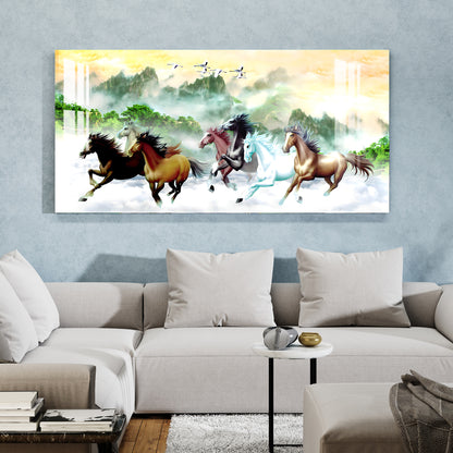 Horses Running in Jungle Acrylic Wall Art