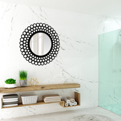 Pebble Style Round Metal Wall Mirror