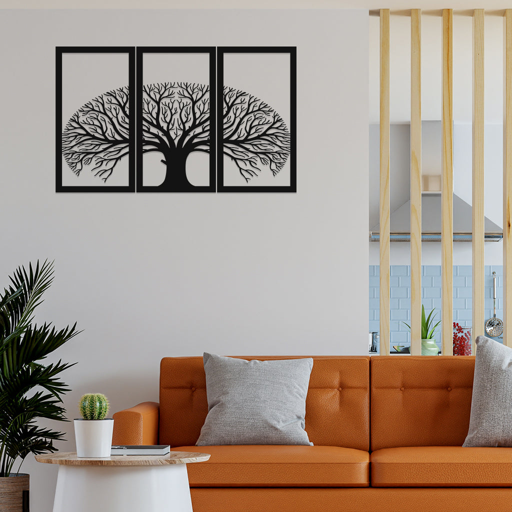 Superb Tree In Frame Metal Wall Art