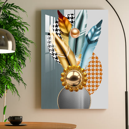 Luxury Feathers Acrylic Wall Art