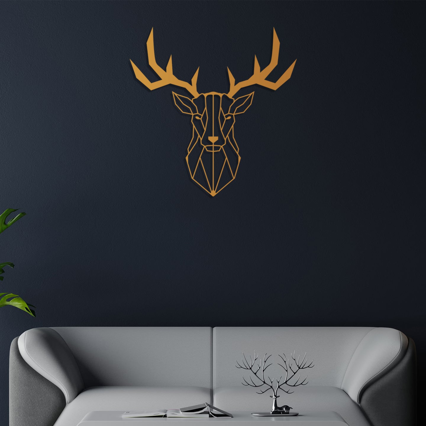 Elegant Deer Head Metal Wall Art