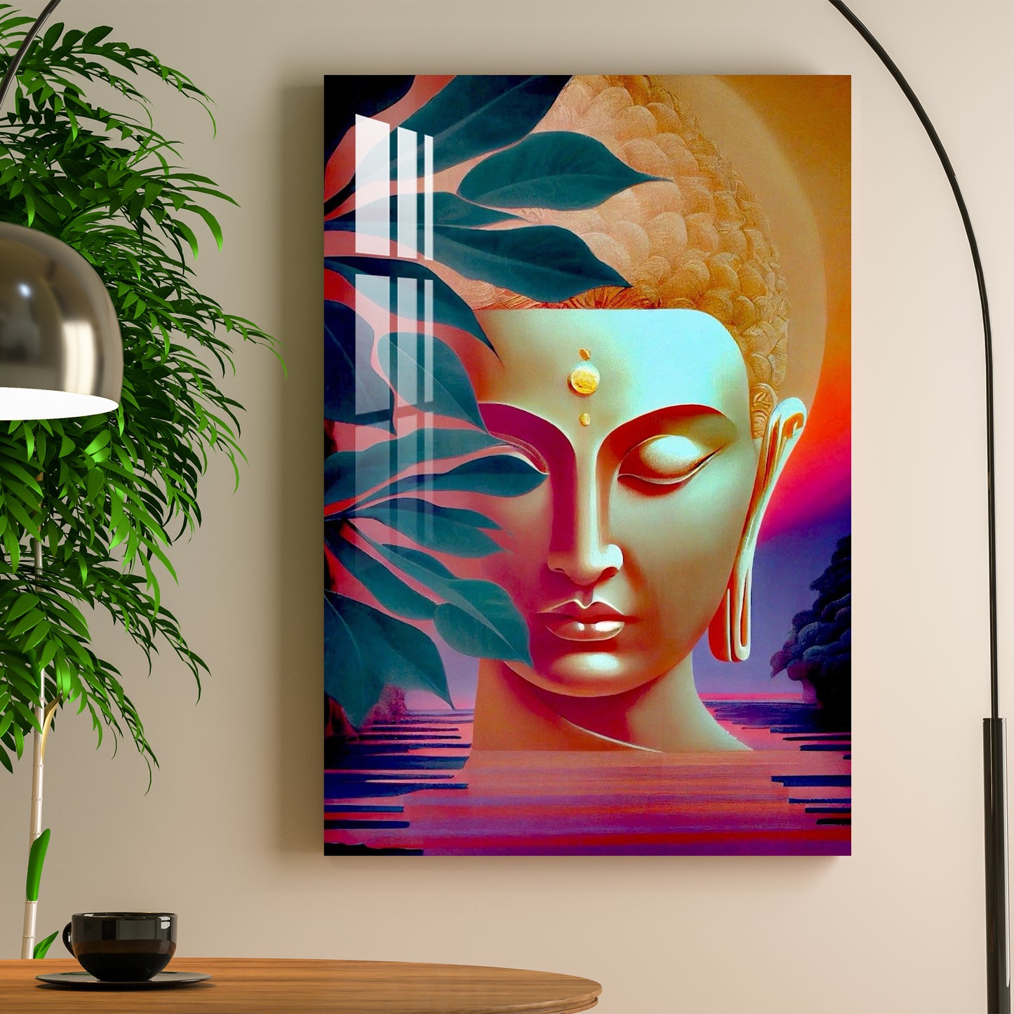 Lord Buddha Face Acrylic Wall Art