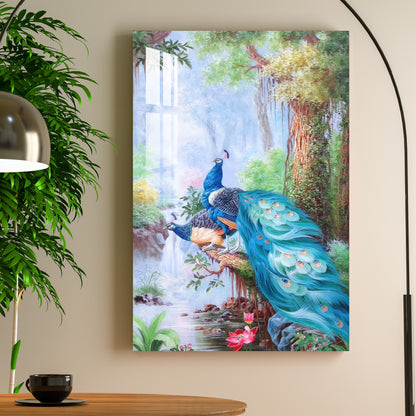 Peacock on The River Bank Acrylic Wall Art