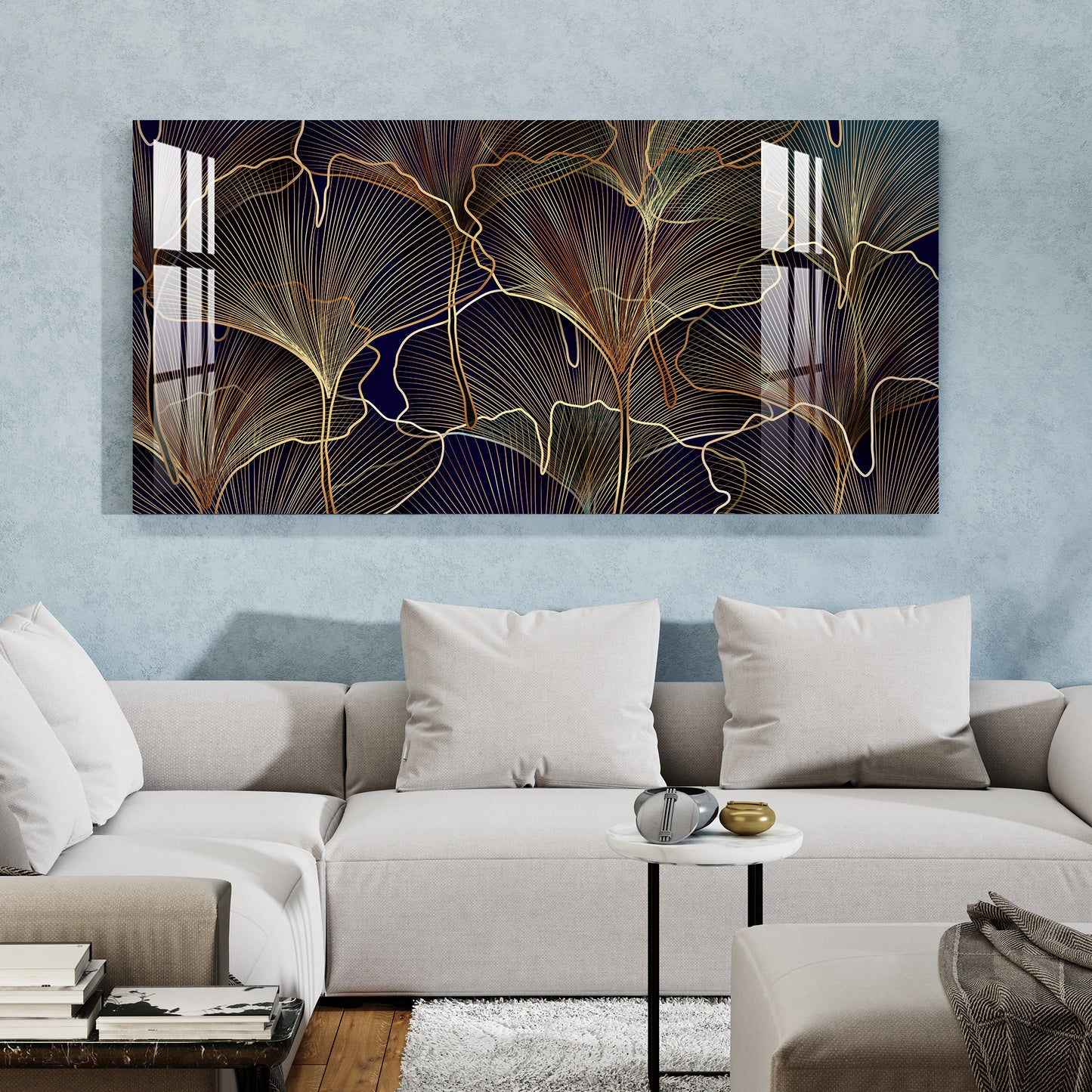 Golden Leaves Acrylic Wall Art