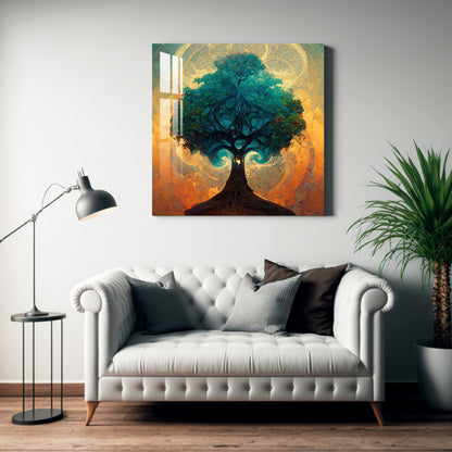 Tree and Sunset Acrylic Wall Art