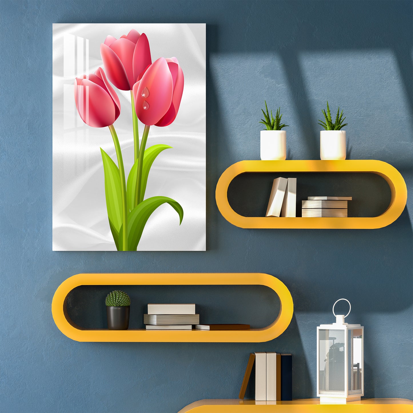 Red Tulips Acrylic Wall Art