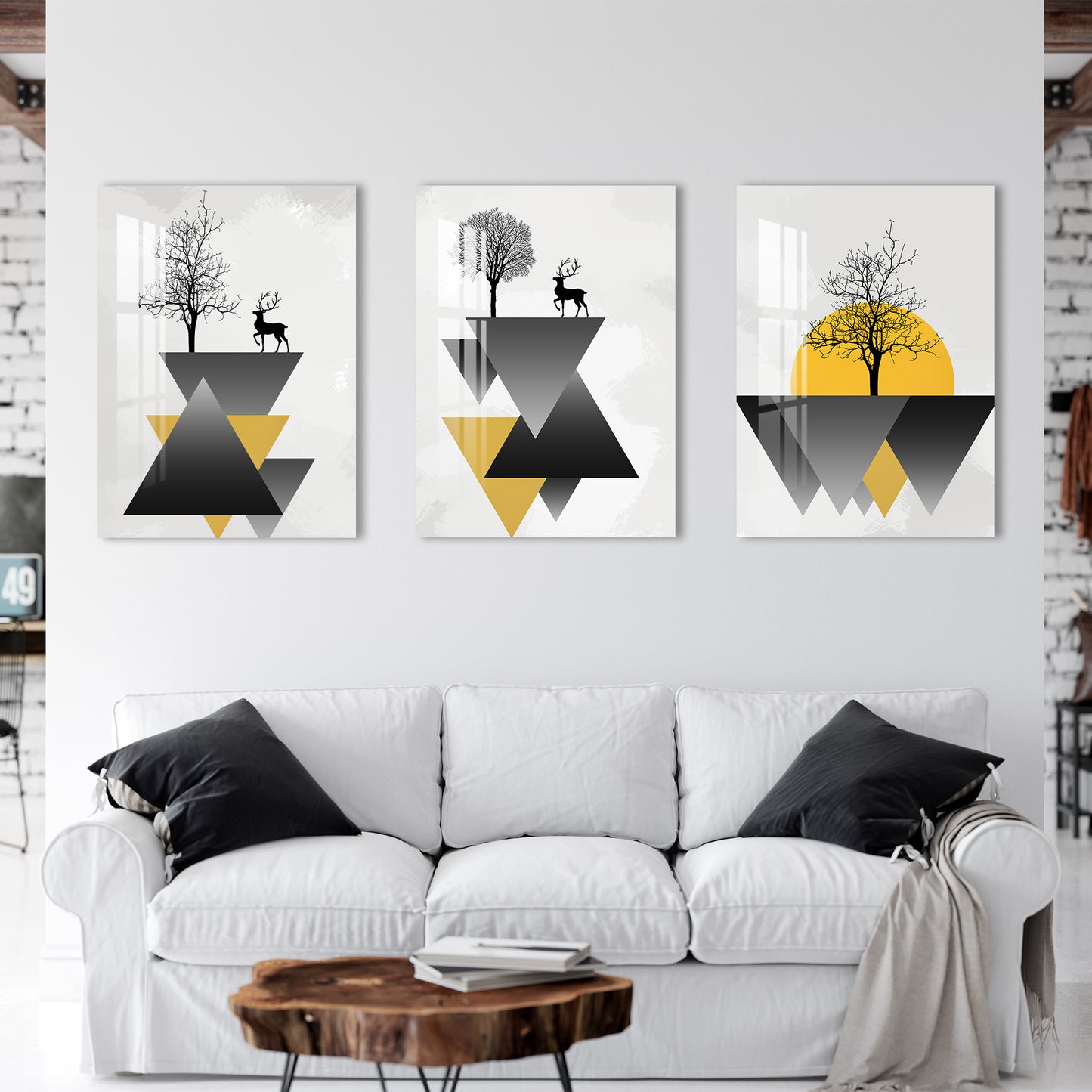 Modern Abstract Acrylic Wall Art (Set of 3)