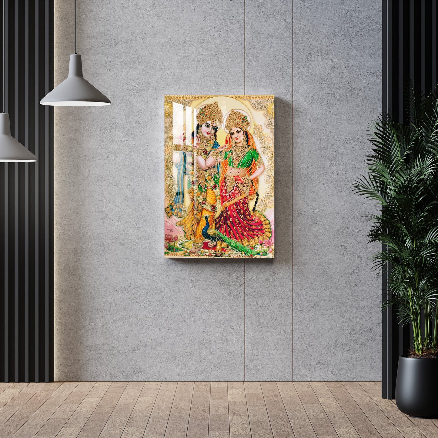 Lord Krishna - Radha Acrylic Wall Art - 29.5X20 inches / 3MM