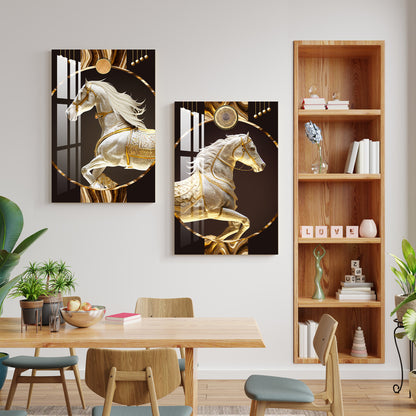 Horses of Fortune Acrylic Wall Art (Set Of 2)