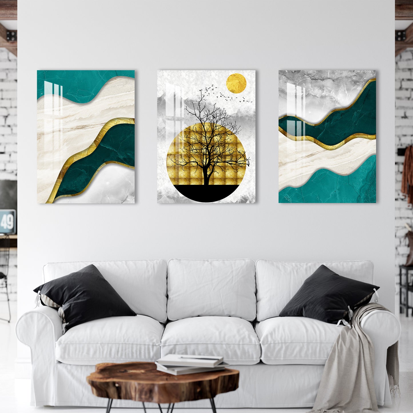 Sunny Morning Acrylic Wall Art (Set of 3)