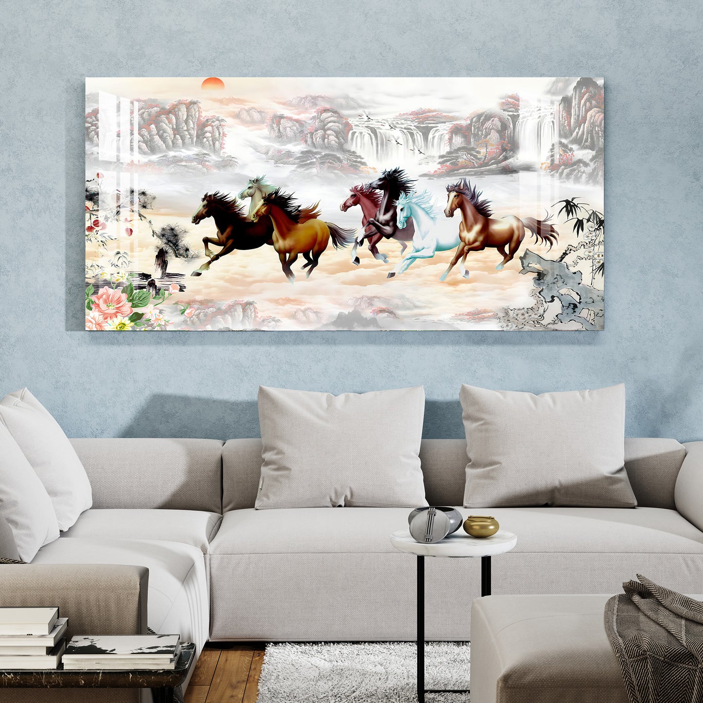 The Sunrise & The Horses Acrylic Wall Art