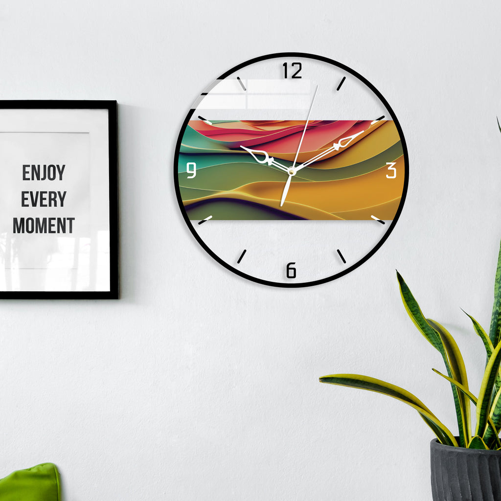 Hues of Colors Printed Acrylic Wall Clock