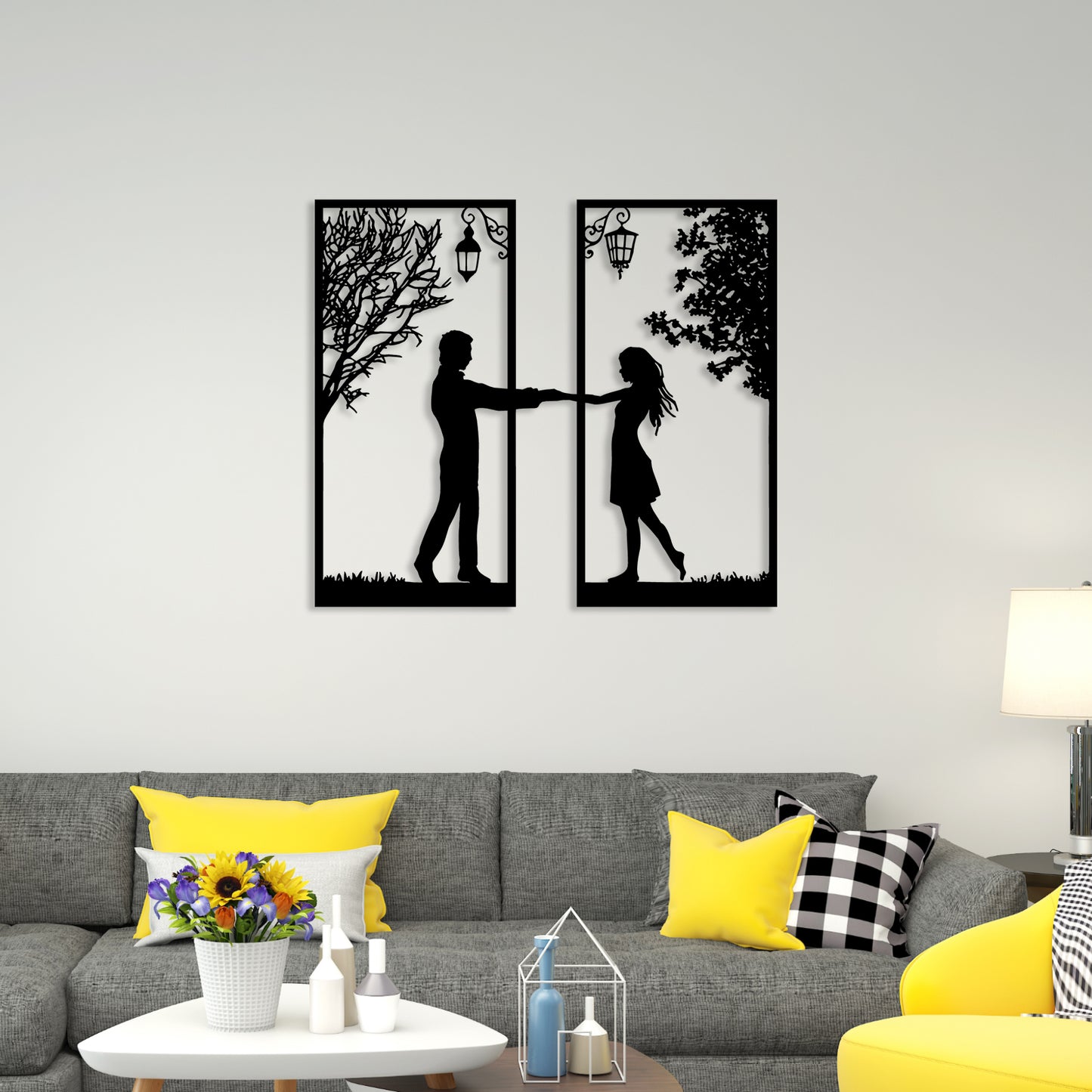 Loving Couple Metal Wall art