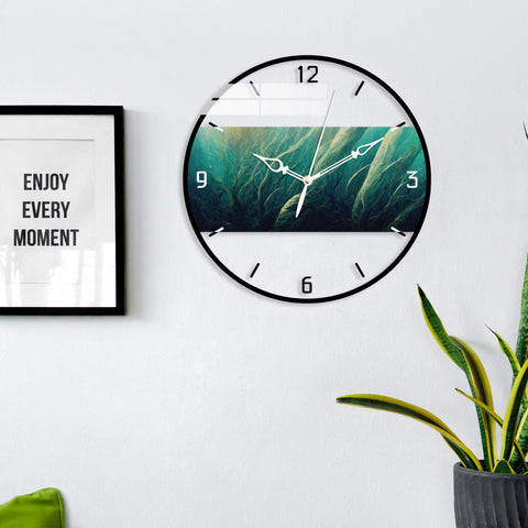 Aquatic Plants Printed Acrylic Wall Clock