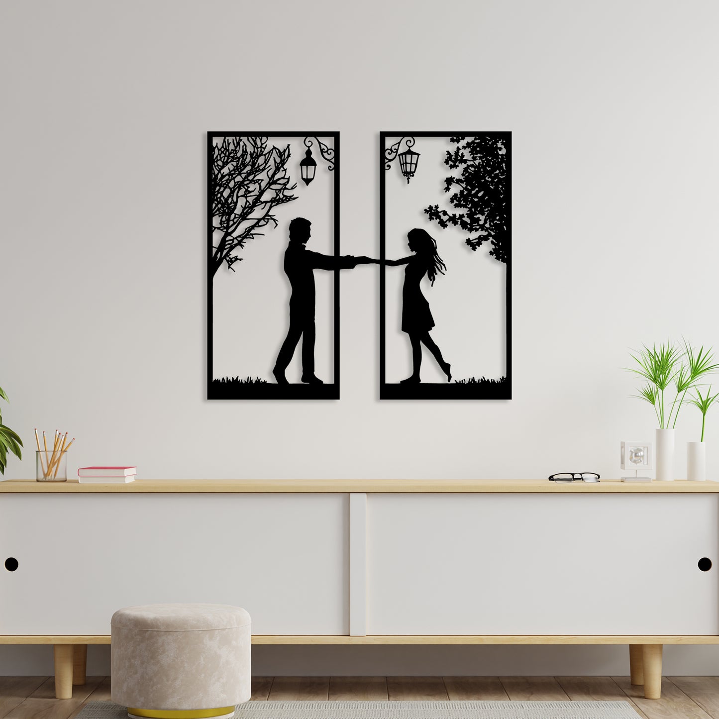 Loving Couple Metal Wall art