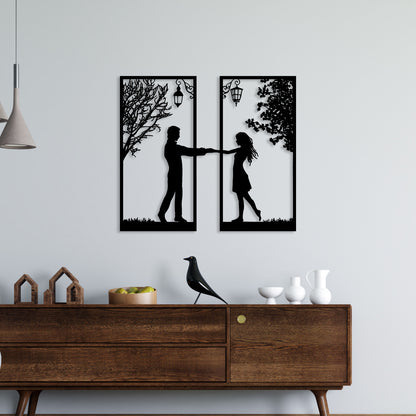 Loving Couple Metal Wall art