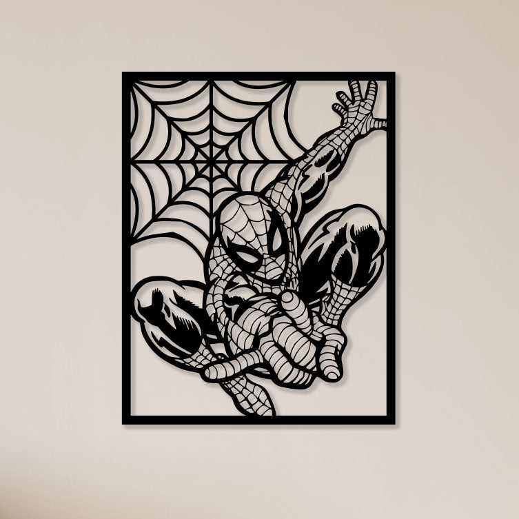 Spider Man With Nest Metal Wall Art