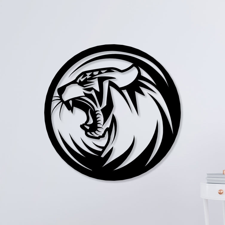 Danger Tiger Face Metal Wall Art