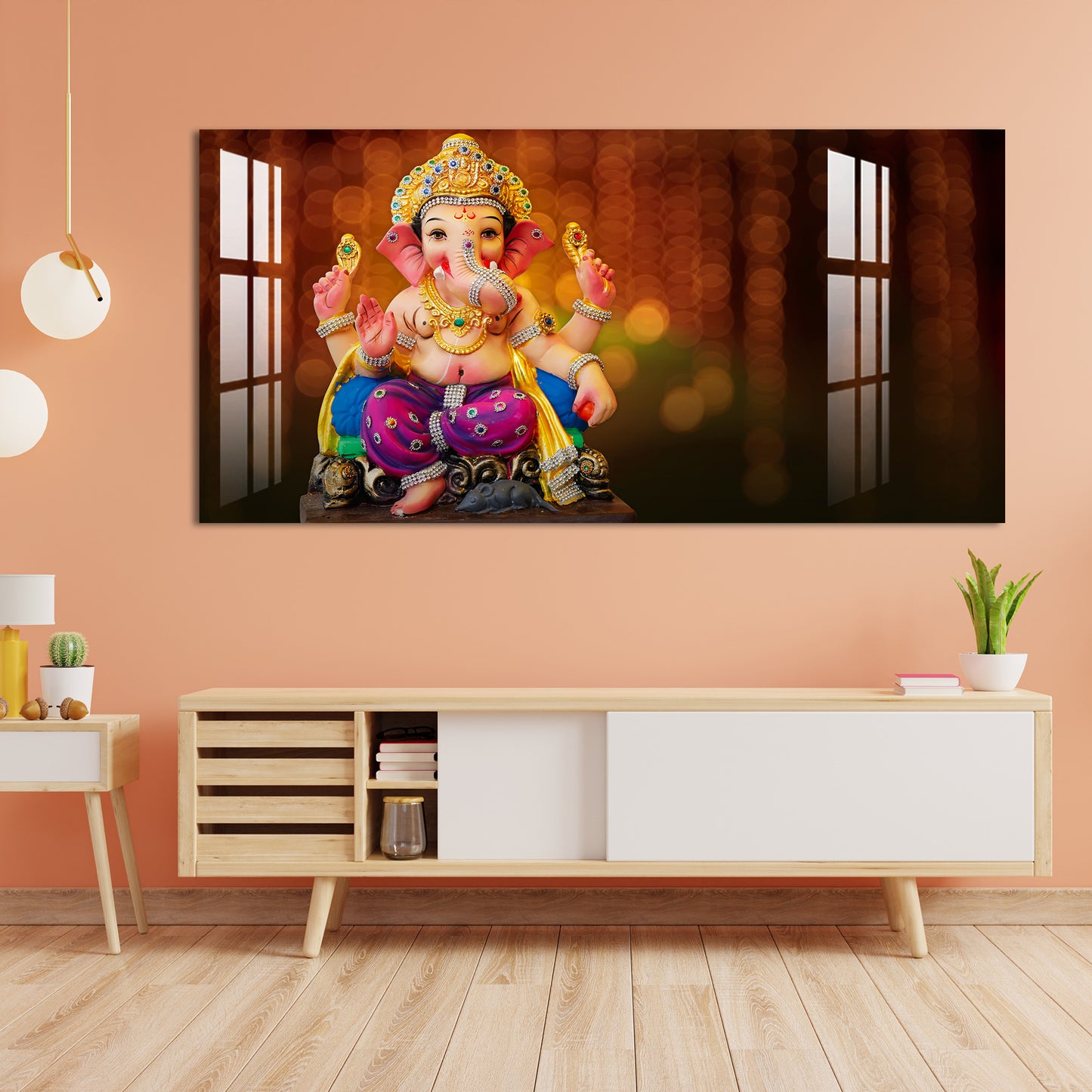 Lord Ganesh with Mushak Acrylic Wall Art