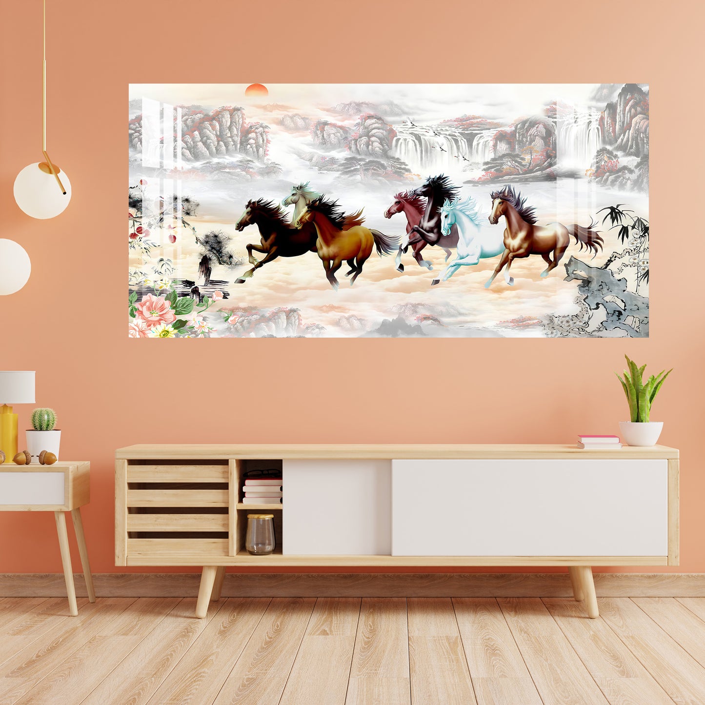 The Sunrise & The Horses Acrylic Wall Art