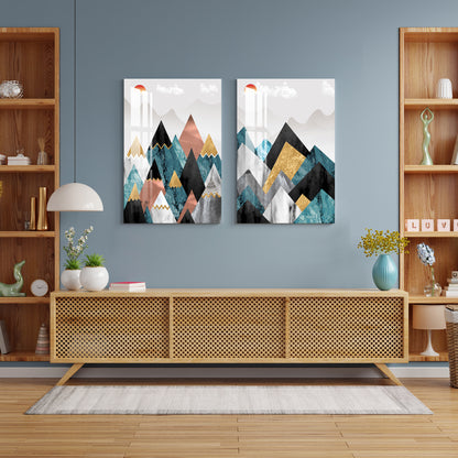 Sharp Peaks Acrylic Wall Art (Set Of 2)