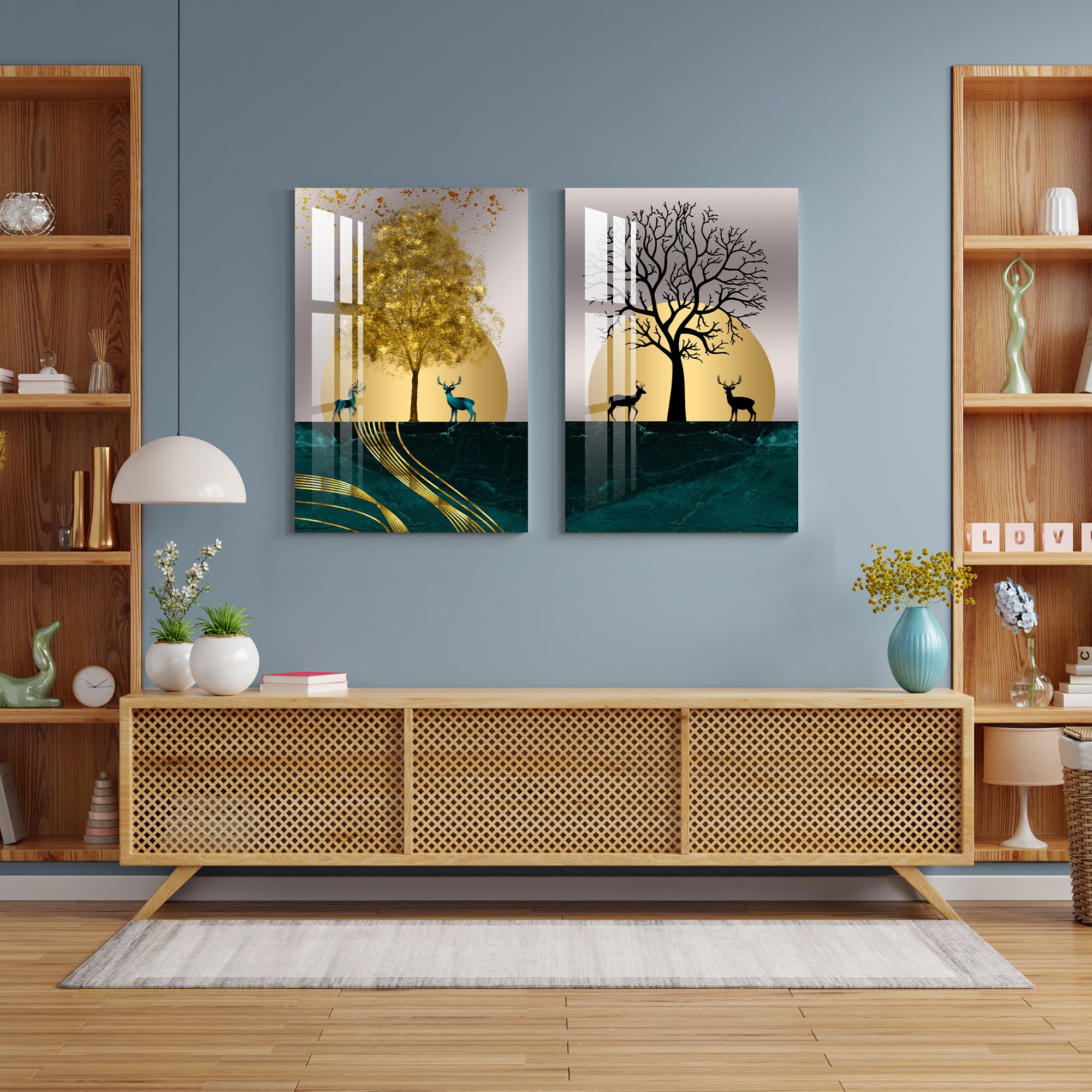 Evergreen & Deciduous Forest Acrylic Wall Art (Set Of 2)