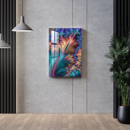 Multicolor Feather Acrylic Wall Art