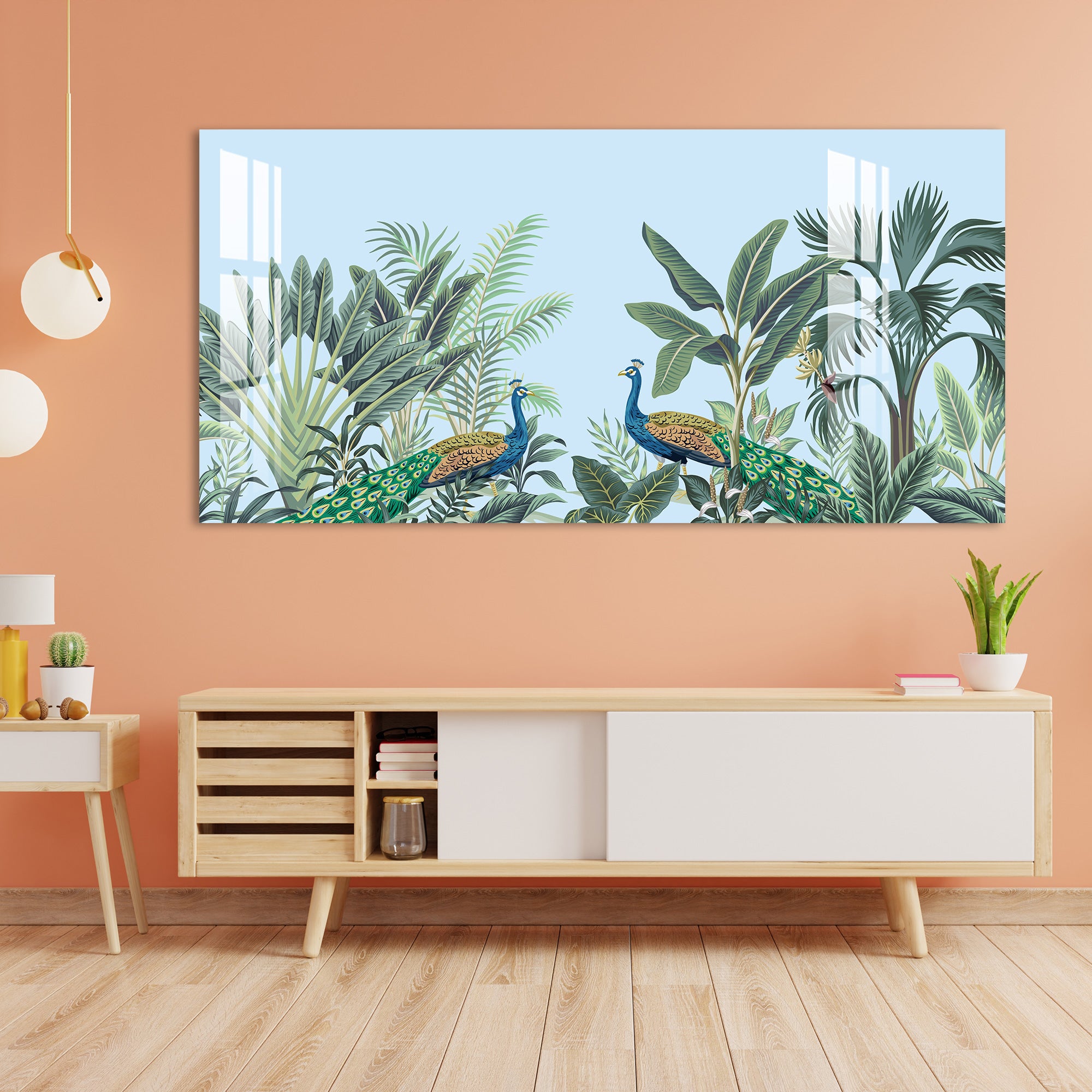 Peacock Pair Acrylic Wall Art